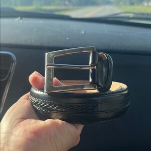 ENRO Black Genuine Leather Belt 42"